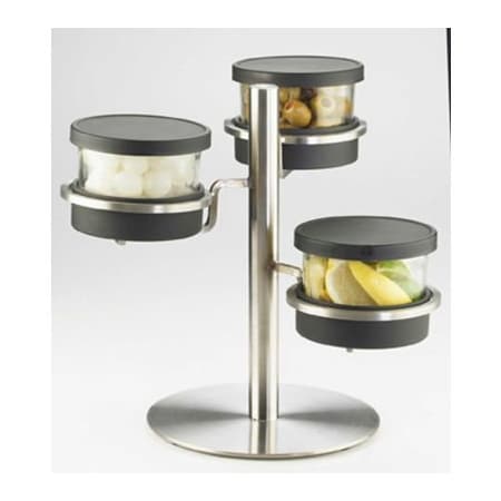 CAL MIL PLASTICS Cal-Mil Mixology 3 Tier 16 Oz. Jar Holder with Stainless Steel Lids 14"W x 11"D x 11-1/4"H 1855-4-55